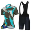 Ensembles de course maillot de cyclisme et cuissard à bretelles respirants et ajustés avec poche vêtements d'impression de mode à manches courtes