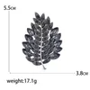 Brooches Trendy Female Crystal Feather Brooch Vintage Leaf For Women Luxury Rhinestone Pins Corsage Badge Gifts