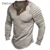 Men s Polos Plus Size 3xl Mens Patchwork T shirts 2023 America Europe Fashion Tops Men Long Sleeves Pullovers Casual Ruched Shirt Clothing 230707