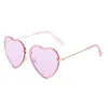 Lunettes de soleil amour lunettes de soleil Transparent couleur coeur forme sans monture lunettes en plastique lunettes de fête Cosplay accessoires femmes