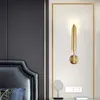 Lâmpada de parede moderna luz criativa simples ouro barra longa sala de estar tv pano de fundo quarto cabeceira escada corredor iluminação