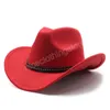 Hiver femmes hommes laine noire Fedora chapeau Chapeu Western Cowboy chapeau Gentleman Jazz Sombrero Hombre casquette élégante dame Cowgirl chapeaux