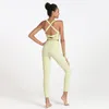 Yoga Outfit Soutien-Gorge Sans Couture Avec Logo Femmes Sexy Découpe Antichoc Poitrine Pad Sous-Vêtements De Sport Gym Training Top Tank