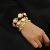 Link Bracelets Vintage Natural Colorful Crystal Bracelet For Women Jewelry Runway Party T Show Fancy Trendy Boho INS Japan