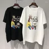 T-shirty damskie bawełniane Plus rozmiar letni zabawny nadruk T-Shirt z krótkim rękawem Cartoon koszulki z nadrukami damskie 2023 modny top