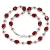 Chains 925 SOLID STERLING SILVER NECKLACE CHAIN Red Rubies Rich Blue Violet Tanzanite Swiss Topaz White CZ Daily Wear