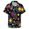 Erkekler Rahat Gömlek Retro Groovy Hippy Shirt Paisley Floral Baskı Tatil Gevşek Hawai Sokak Tarzı Buzlar Tasarım Büyük Boy Giysiler