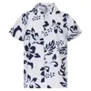 Fritidsskjortor för män Trendiga moderiktiga Bekväm och kortärmad skjorta med lapel digitalt tryck