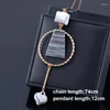 Pendant Necklaces SINLEERY Fashion Jewelry Green Red Grey Cube Love Heart Pendants And Long Chain For Women 2023 MY364 SSK