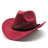 Wintre Wolle Fedora Hut Herbst Cowboy Hüte Frauen Männer Western Cowboy Hut Für Gentleman Dame Leder Sombrero Hombre Jazz Caps