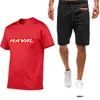 Mens Tracksuits Men Summer Fashion Haval Car Print Casual ONeck Cotton Sports Short SleevedSweatpants Solid Color Trendy Tee Set 230707