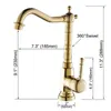 Rubinetti della cucina Rubinetto in ottone color oro Rotazione di 360 gradi Rubinetto per lavabo Rubinetto per lavabo solido Miscelatore per acqua fredda Rubinetti per acqua Tgf031