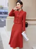 Ubierz eleganckie wiosenne jesieni panie oficjalne garnitur kobiet Kobieta szara czerwona zielona czarna czarna długie rękaw dwupoziomowy zestaw do noszenia do pracy