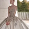 Elegante Brautkleider aus Satin mit Applikationen, trägerlos, mit Pailletten, Luxus-Braut-Ballkleider, Übergröße, Vintage-Hochzeits-Partykleid, individuell