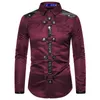 Camisas masculinas góticas com rebites e manga comprida retrô medieval renascentista blusa vitoriana steampunk casual camisa de algodão 230707