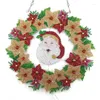 Decorative Flowers Christmas Wreath Diamond-Painting Kits DIY Diamond Art Painting Garland With LED Light Rhinestone Crafts Kit For Adults