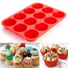 Moules de cuisson 12 tasses moule en silicone Muffin Cupcake Pan antiadhésif lave-vaisselle micro-ondes #1