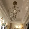 Żyrandole Vintage lampa kuchenna żyrandol LED korytarz kawiarnia oświetlenie wewnętrzne Passway wisząca lampa Mini kryształ