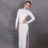 Stage Wear Economic Latin Dance Dresses For Ladies White Color Split Fringe Skirts Women Origin Fantasia Femine Ballroom Dress Clothes 1185