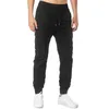 Men's Pants Drop Fashion Sport Jogger Casual Solid Color Pockets Waist Drawstring Ankle Tied Skinny Work Cargo