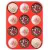 Stampi da forno Stampo in silicone da 12 tazze Muffin Cupcake Pan Antiaderente Lavabile in lavastoviglie Adatto al microonde #1