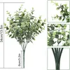 Fleurs décoratives 10pcs tiges d'eucalyptus artificielles fausses plantes en plein air faux arbustes de buis buissons de verdure pour la décoration de mariage à la maison