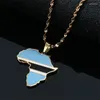 Pendant Necklaces Africa Botswana Map Flag Necklace Gold Color Stainless Steel African Jewelry Gift