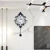 벽 시계 독특한 석영 시계 우아한 복고풍 아크릴 투명 진자 로마 숫자 Horloge Murale House Decor Zegar