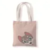 Storage Bags Dog Shopping Tote Cartoon Print Women Lady Fashion Handbags Folding Reusable Shopper