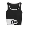 Dames Charr Vest T-shirts Tanktop Anagram Normaal cropped katoenjersey Dames Femme Knits Tees Designer PRINTING Gebreid Sport Ademend