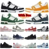 Sapatos de grife Tênis Trainer Preto Branco Triplo Branco Rosa Céu Azul Preto Verde Amarelo Denim Plataforma Baixa Couro Sloe Rubber Homens Mulheres Caminhada Ao Ar Livre