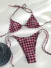 Suits Patchwork Bikinis String Bikini Set Ruffles Side Swimwear Women Sexy Swimsuit Woman Halter Bathing Suits Two Piece Beachwear