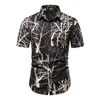 Herren-Freizeithemden, Designer-Hemd, Sommer-Strand-Stil, hawaiianischer Baumwoll-Leinen-Druck, Revers, kurze Streetwear, Camisas