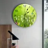 Orologi da parete Farfalla Pianta verde Girasole Decorativo Orologio rotondo Design personalizzato Non ticchettio Silenzioso Camere da letto Grandi