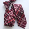 Bow Ties 2023 Men's Jacquard Woven Neck Tie Red Plaids Slips för att matcha skjortor