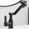 Robinets d'évier de salle de bain tout cuivre noir robinet de cuisine Rotation universelle peinture bassin de processus lavabo à deux vitesses