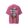 2023ss Modemerk VTM lucky777 letter Gedrukt Tags Oversized T-shirt Casual Losse dames gewassen katoenen T-shirt