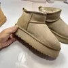 Botas de invierno Ultra Mini para mujer, botas de plataforma australianas de diseñador para hombre, botines cálidos de cuero Real con piel de tobillo, zapato lujoso EU35-43