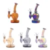 Partihandel 5Color Colorful Smoking Hookah Pipes Nyaste billiga 14mm kvinnliga glasvatten dab rigg med klar tobaks torr örtskål