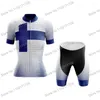 Racing Sets 2023 Womens Cycling Clothing Finland National Team Jersey Set Road Bike Shirts Suit Bicycle Bib Shorts MTB Ropa Maillot