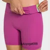 Lululemens shorts de ioga femininos sem costura 2023 esportes cintura alta calças de 3 pontos corrida fitness academia roupa íntima leggings bolso interno