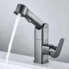 Bathroom Sink Faucets Pullable Washbasin Faucet Cold Liftable Rotary Household Splash Prevention