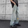 Jeans pour hommes Splash-ink Paint Spot Light Color Personnalisé Fashion Ripped Tide Ins High Street Brand Summer American Pants