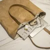 Borse da sera Borse da donna Vintage letterario lavato carta Kraft Tote ad alta capacità monospalla impermeabile casual semplice rivetto