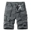 Shorts pour hommes été Cargo pantalons courts multi-poches hommes japonais Streetwear décontracté mode survêtement tactique extérieur gris Hombre