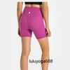 Lululemens shorts de ioga femininos sem costura 2023 esportes cintura alta calças de 3 pontos corrida fitness academia roupa íntima leggings bolso interno