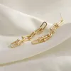 Dangle Earrings FEEHOW U-Shape Link Chain Long For Women Gold Color Hollow Metal Drop Earring Daily Party Jewelry
