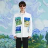 Men's Casual Shirts DISCVRY Men Long Sleeve Shirt Fashion Art Graffiti Printing 2023 Loose Trend Retro Tops Oil Painting Cartoon