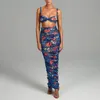 Юбки цветочный принт макси -платья наборы сексуальные шикарные наряды для женщин летние женские юбки набор 230707