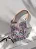 Evening Bags Shoulder Soft Purple Literary Vintage Minority Design Office Lady Solid Color Tote Belt Chain Floral Printed Zipper Square